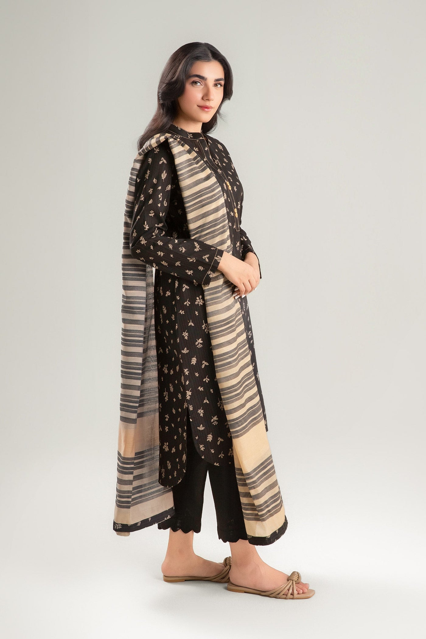 2 Pc Printed Textured Cotton Suit | MB-CS25-106