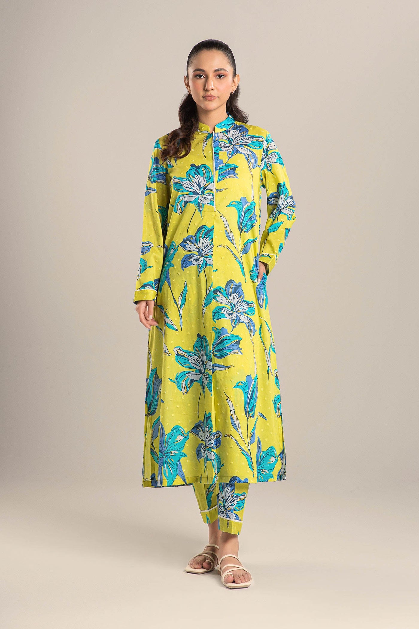 2 Pc Printed Brochia Suit | MB-CS25-63