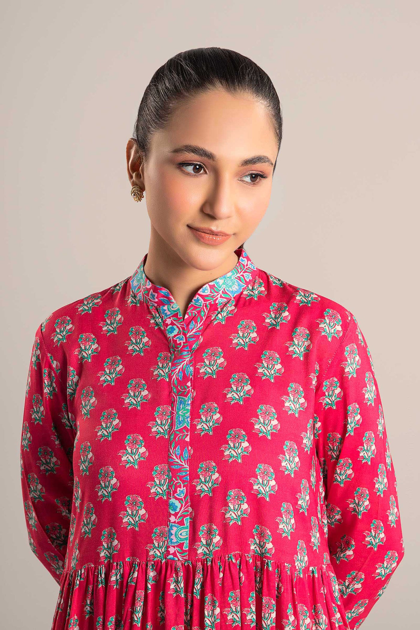 Printed Arabic Lawn Dress | MB-CS25-66