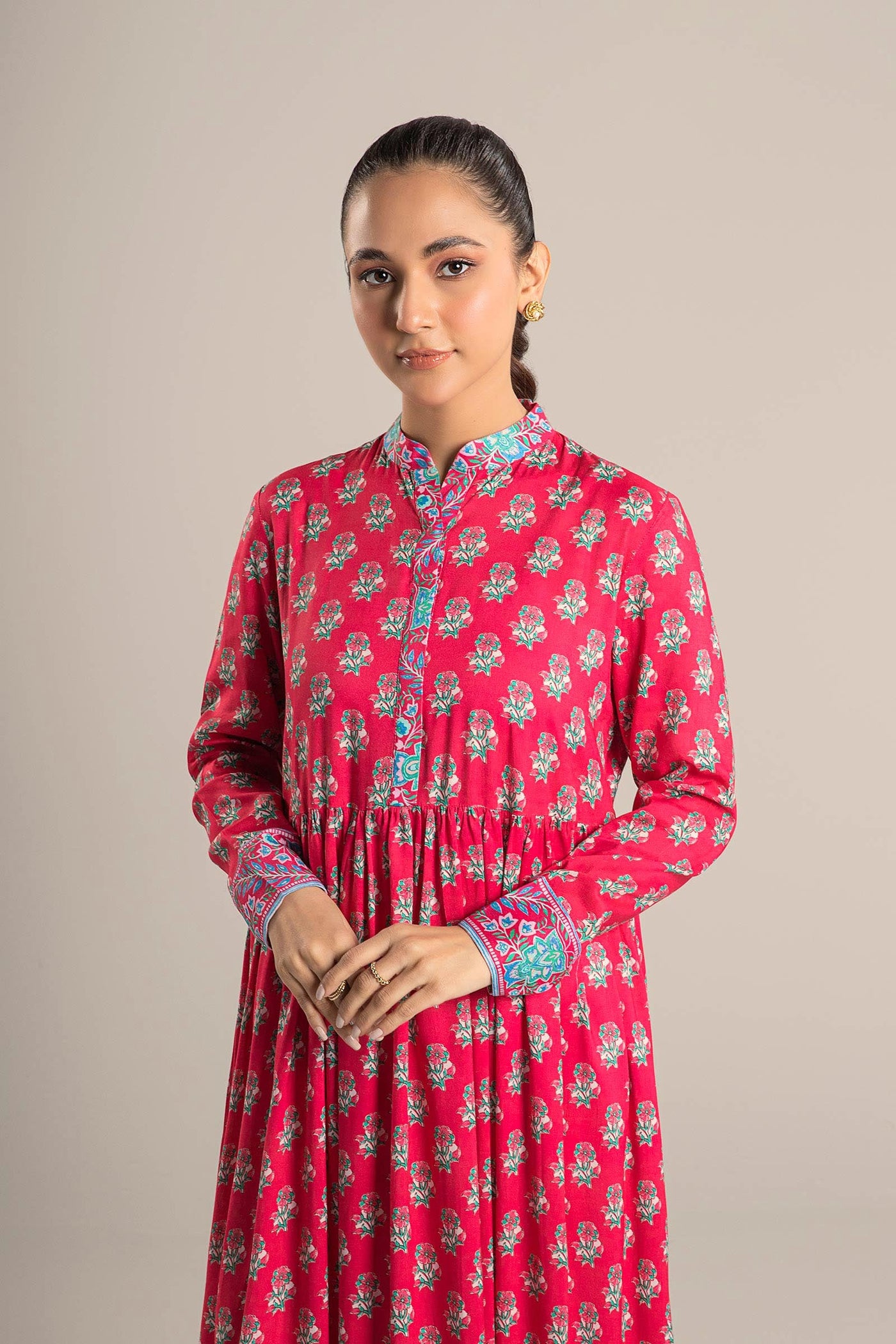 Printed Arabic Lawn Dress | MB-CS25-66