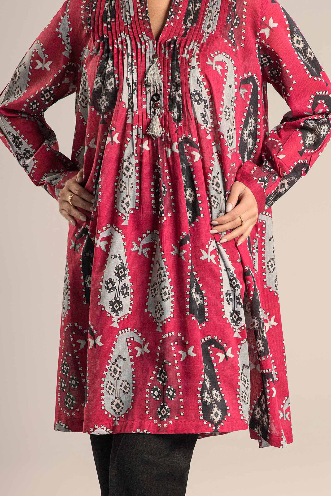 Printed Slub Lawn Shirt | MB-CS25-72