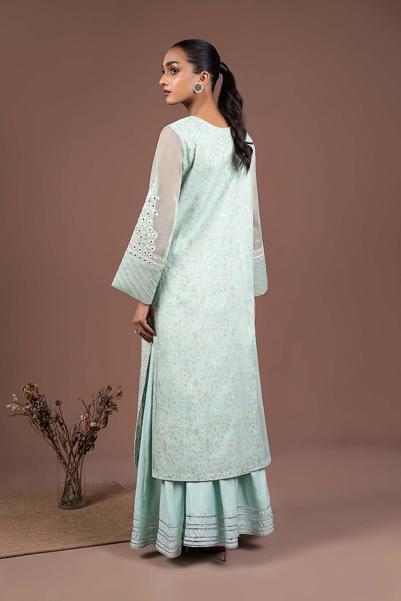 2 Pc Embroidered Organza Suit | MB-F24-503