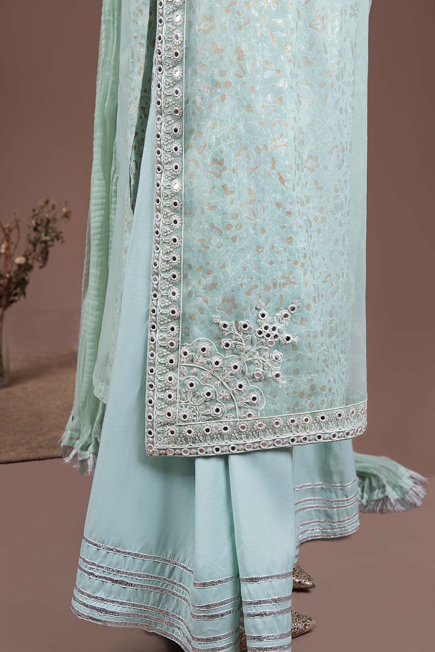 2 Pc Embroidered Organza Suit | MB-F24-503