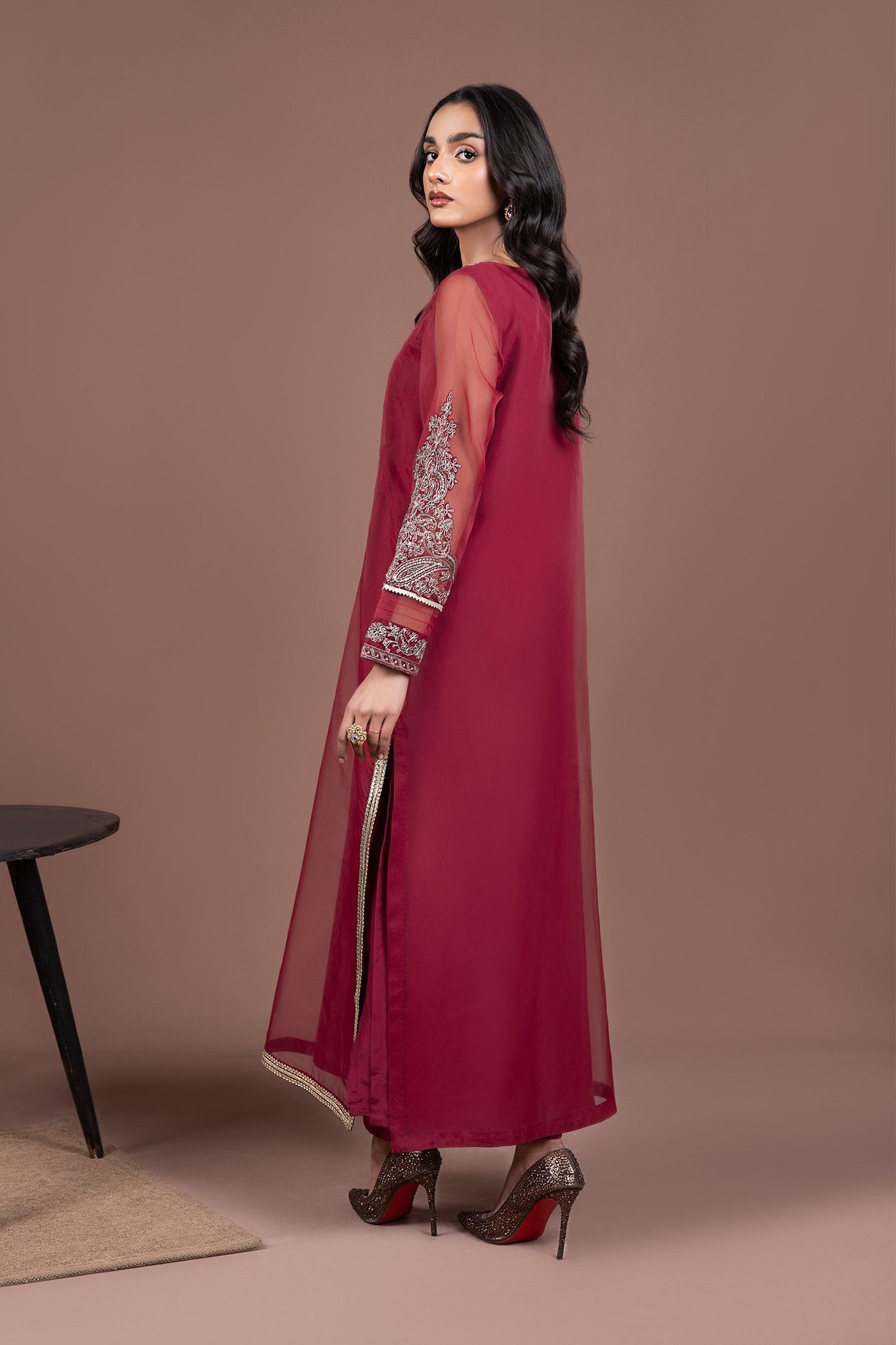 2 Pc Embroidered Organza Suit | MB-F24-508