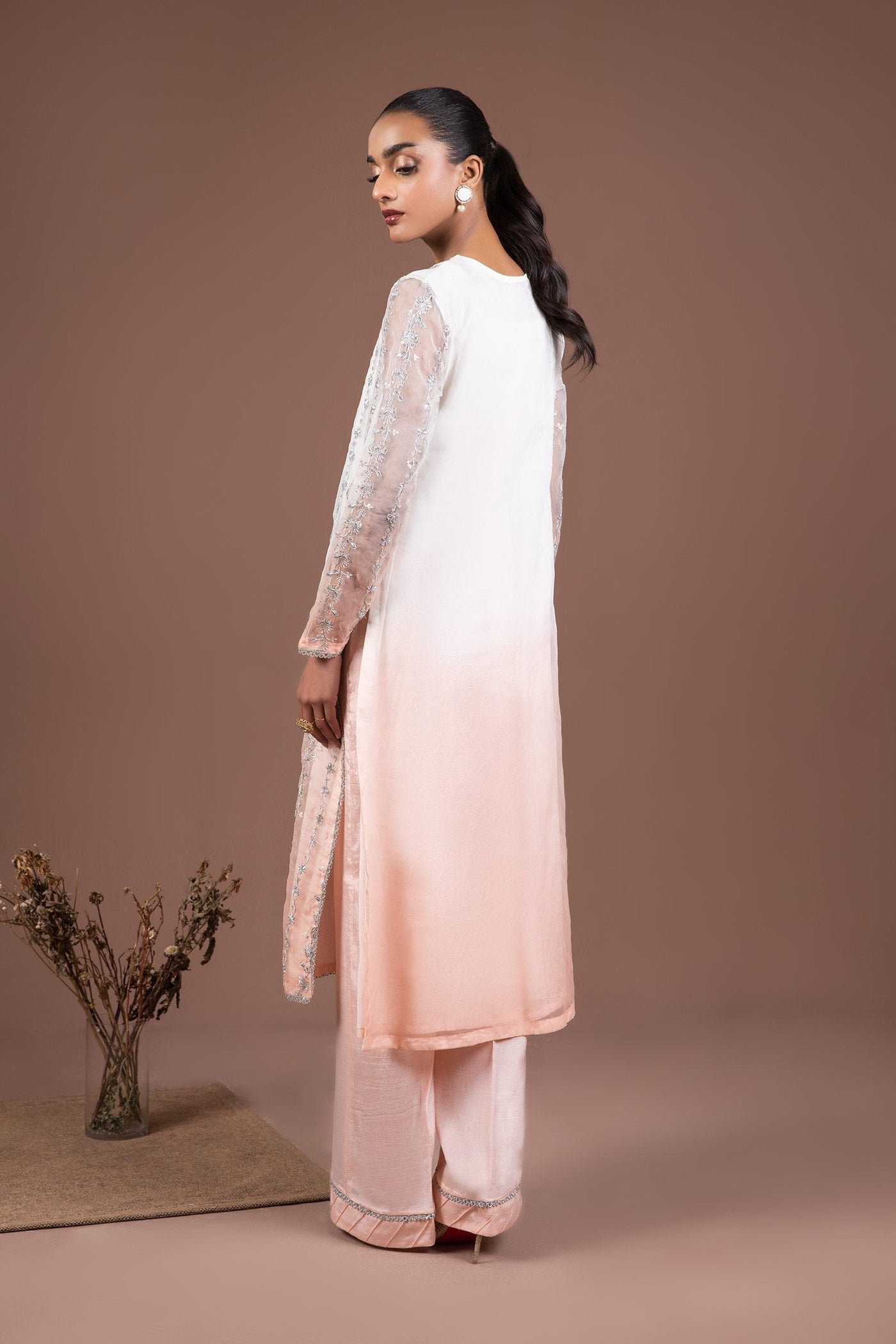 2 Pc Embroidered Organza Suit | MB-F24-509