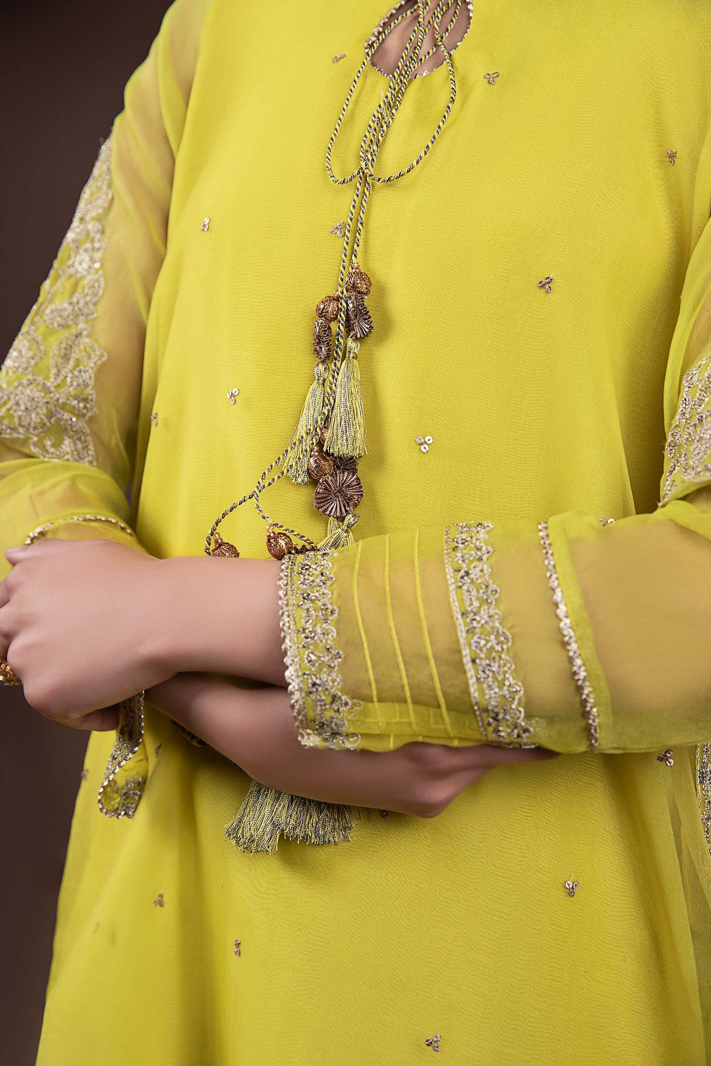 2 Piece Embroidered Organza Suit | MB-F24-517