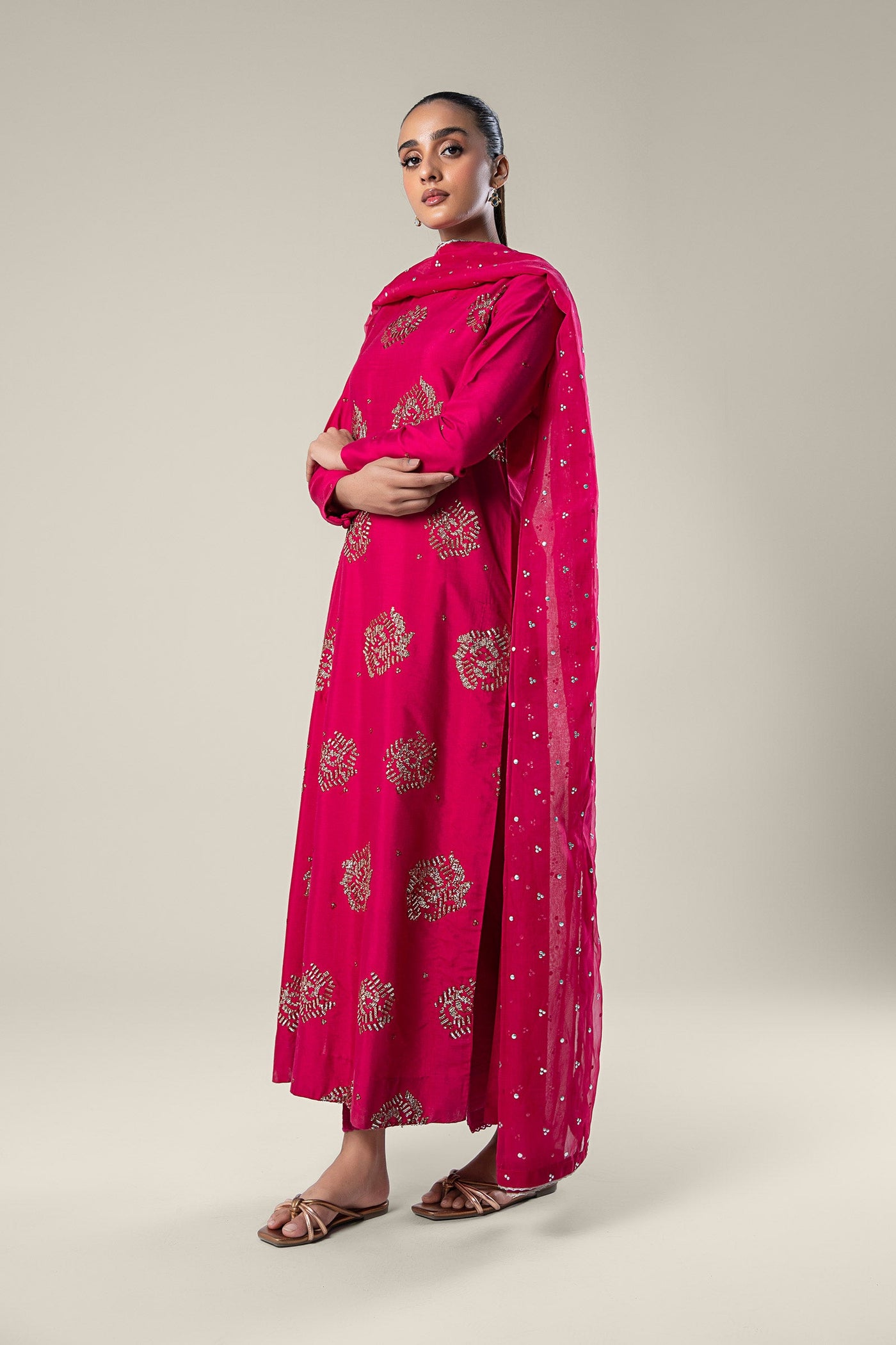 2 Pc Embroidered Raw Silk Suit | MB-WF24-30