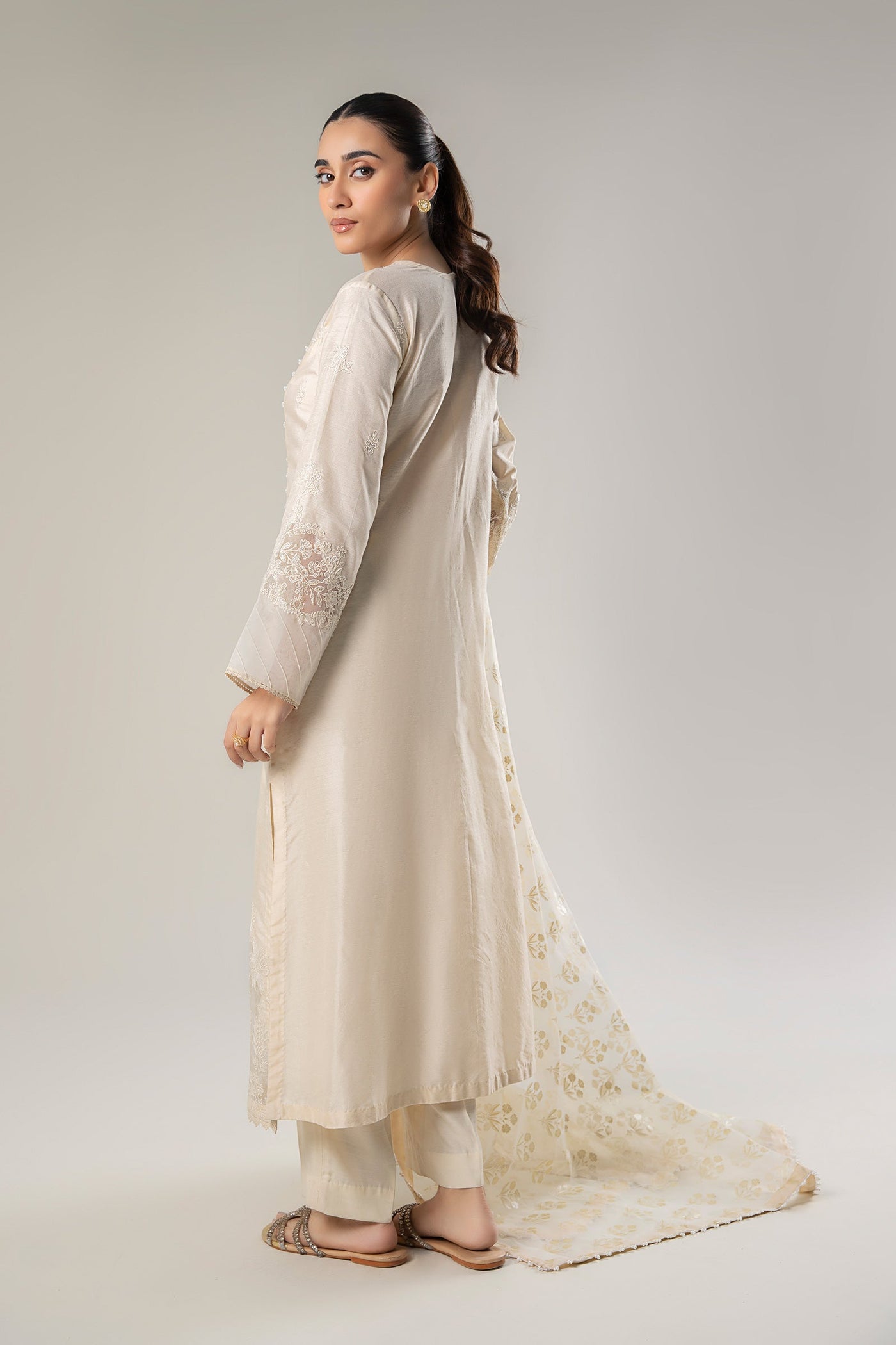 2 Pc Embroidered Khadi Silk Suit | MB-WF24-11