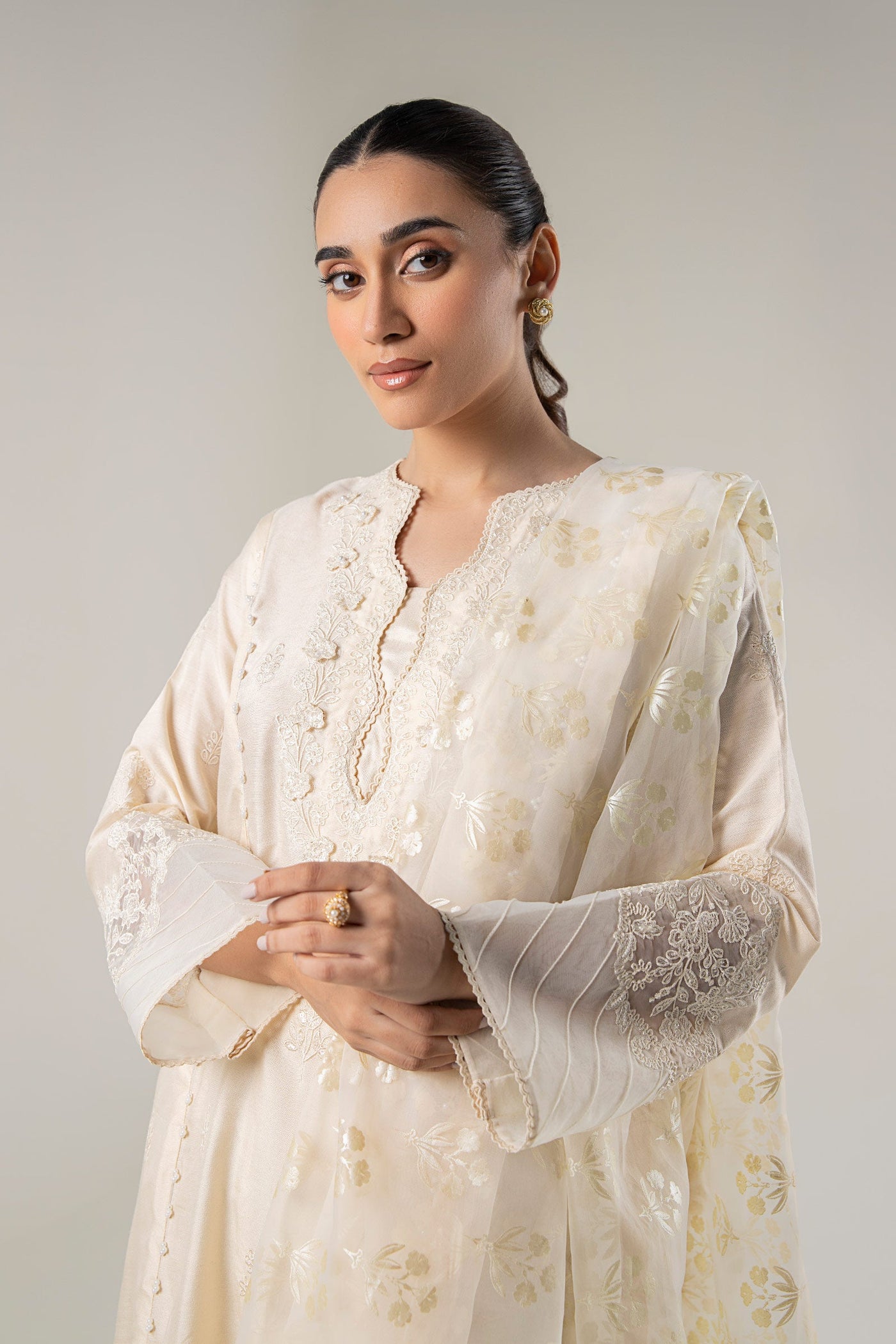 2 Pc Embroidered Khadi Silk Suit | MB-WF24-11