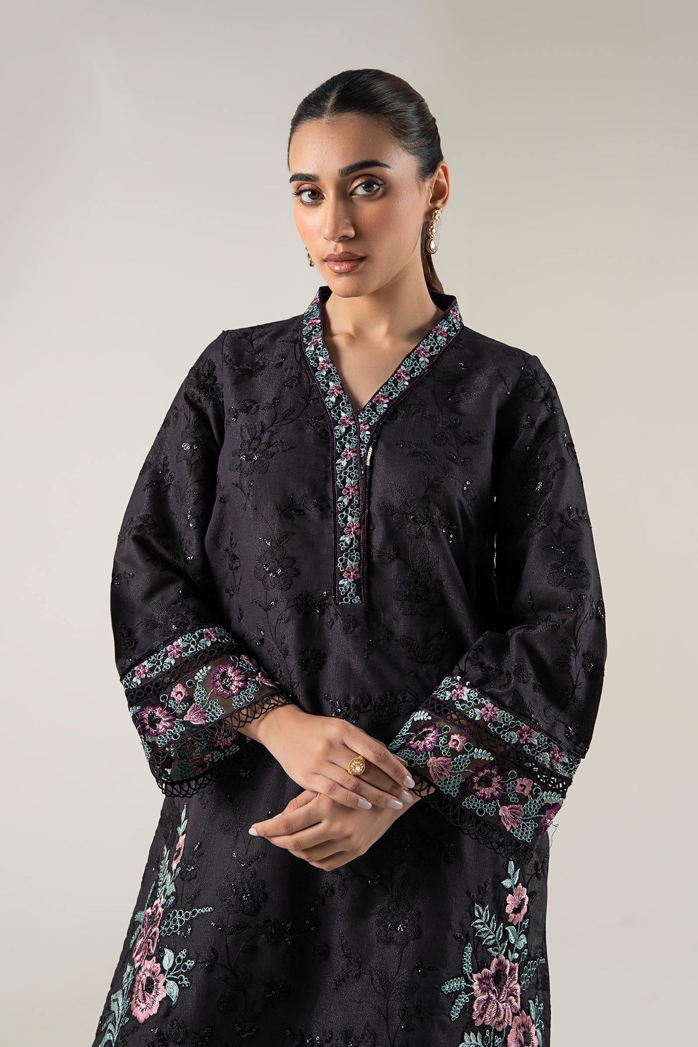 Embroidered Silk shirt | MB-WF24-12