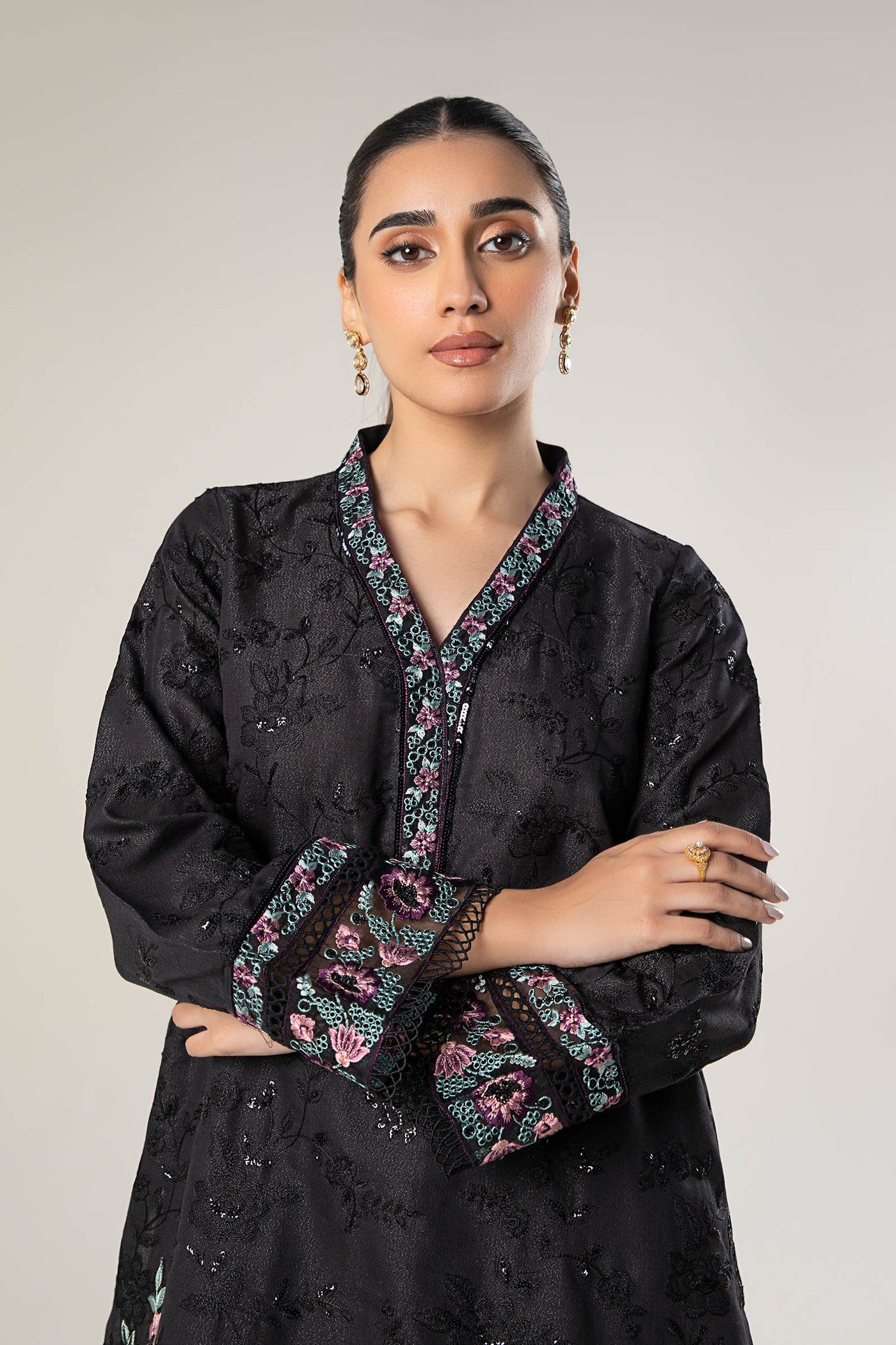 Embroidered Silk shirt | MB-WF24-12