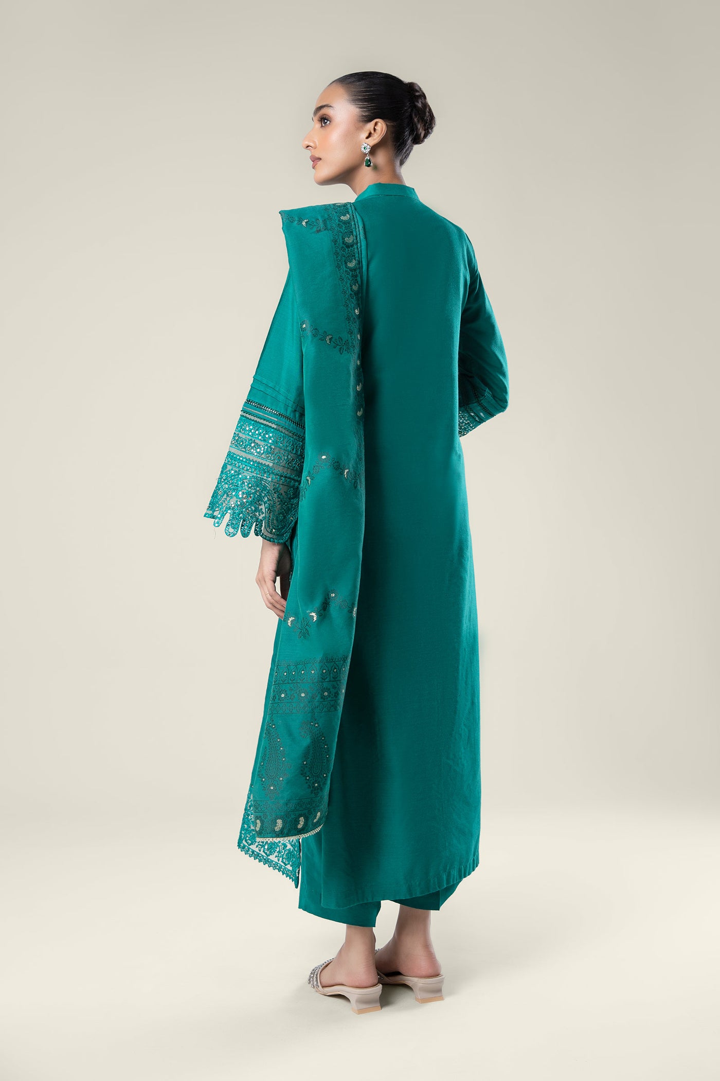 2 Pc Embroidered Khaddi Silk Suit | MB-WF24-21