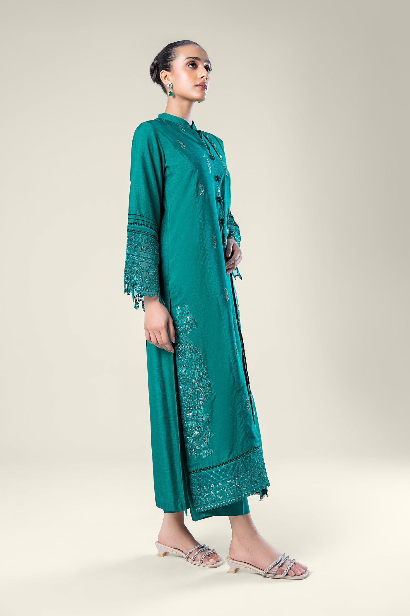 2 Pc Embroidered Khaddi Silk Suit | MB-WF24-21