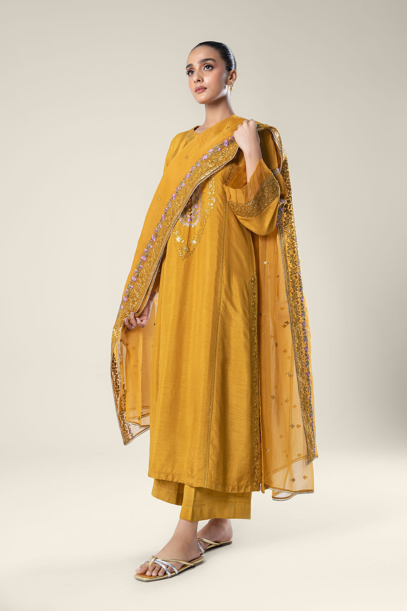 2 Pc Embroidered Raw Silk Suit | MB-WF24-23