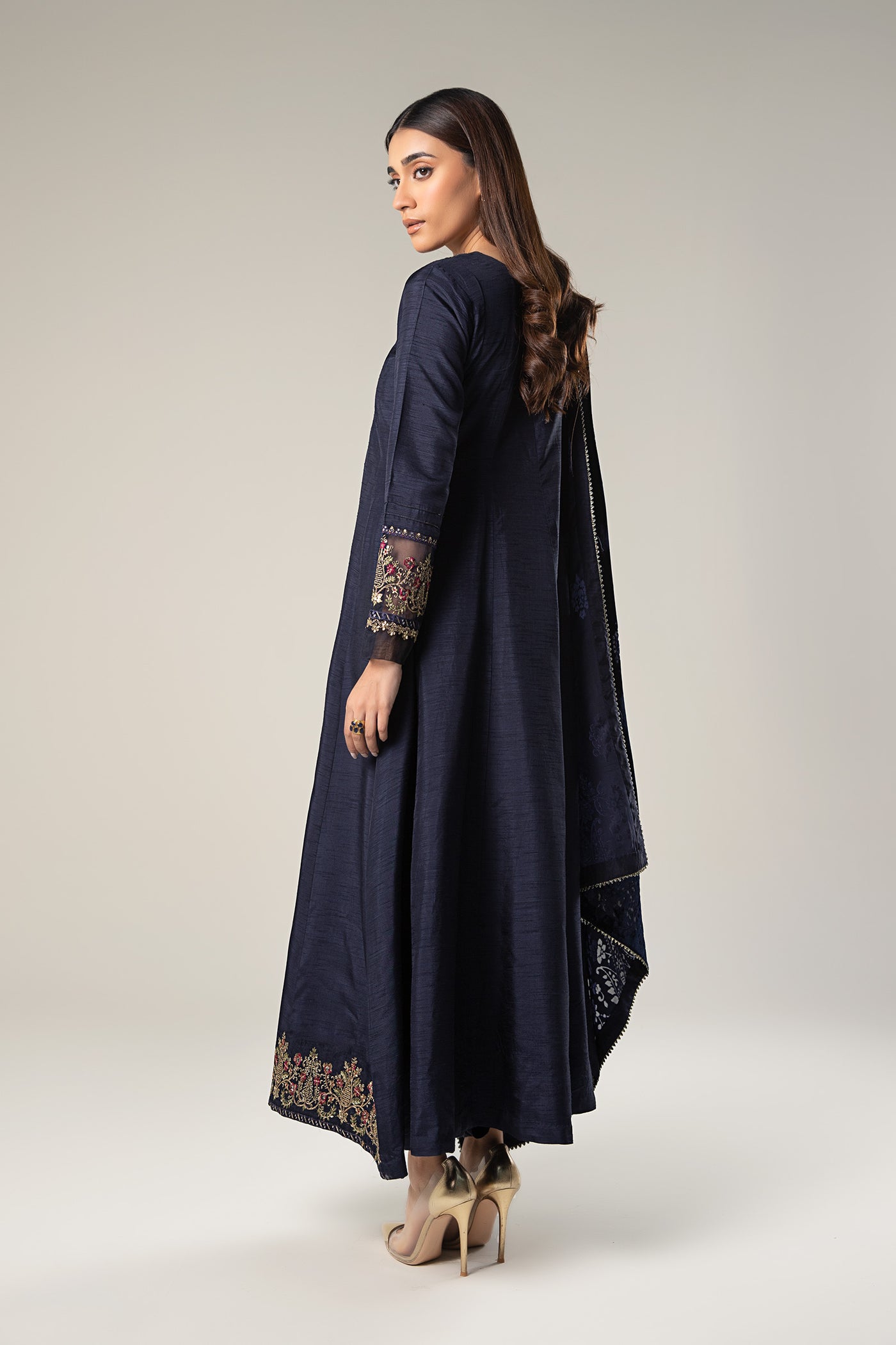 2 Pc Embroidered Raw Silk Suit | MB-WF24-27