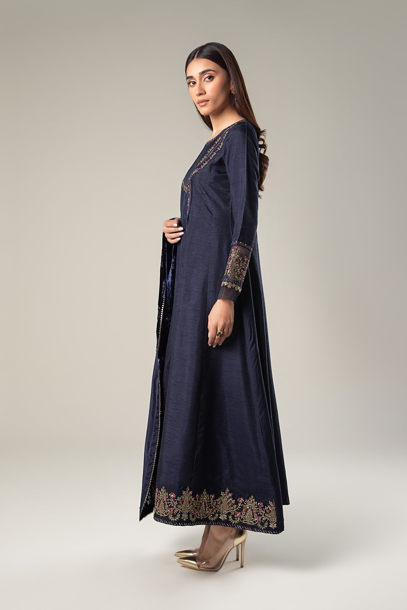 2 Pc Embroidered Raw Silk Suit | MB-WF24-27