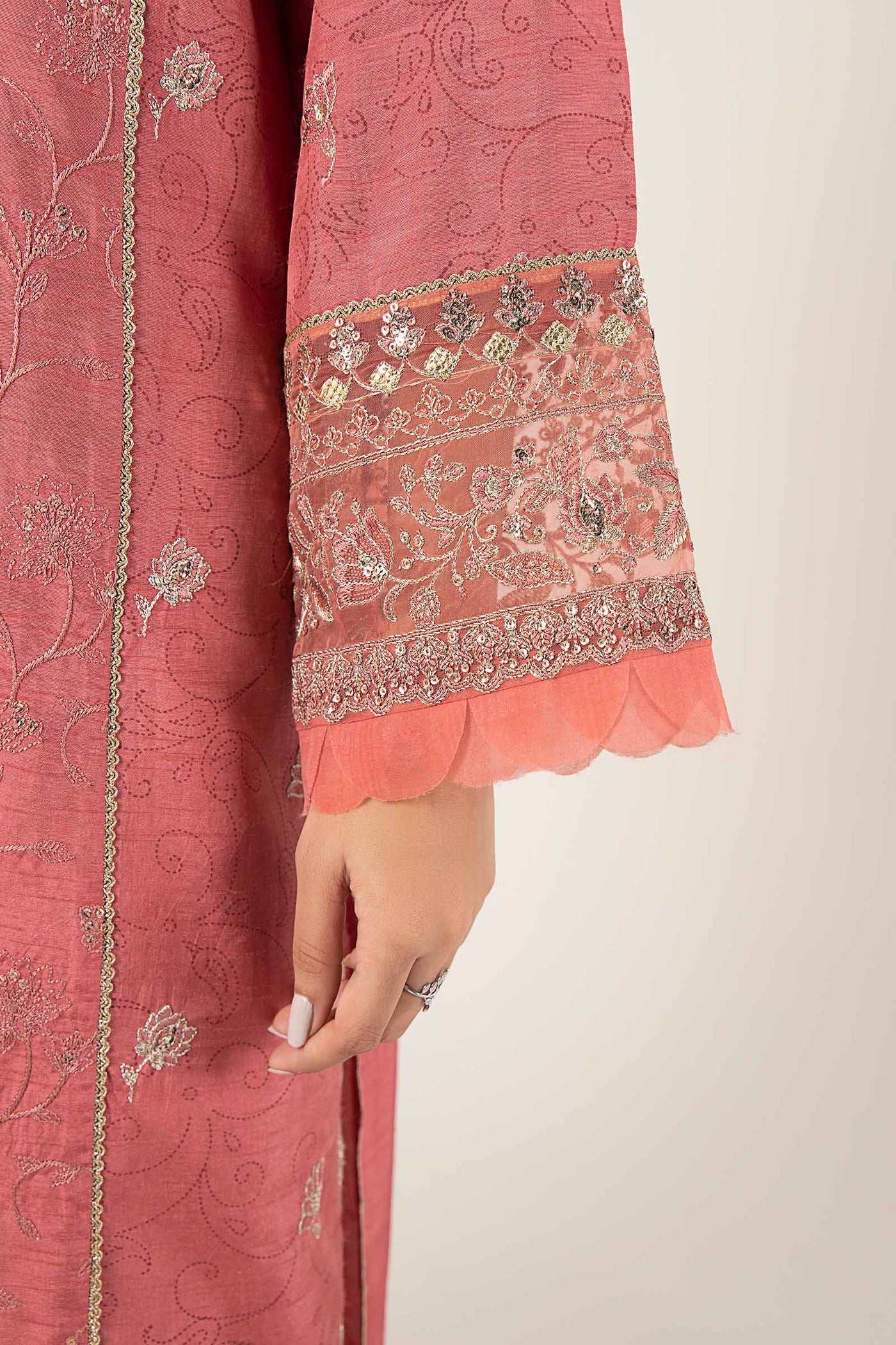 2 Pc Embroidered Raw Silk Suit | MB-WF24-31