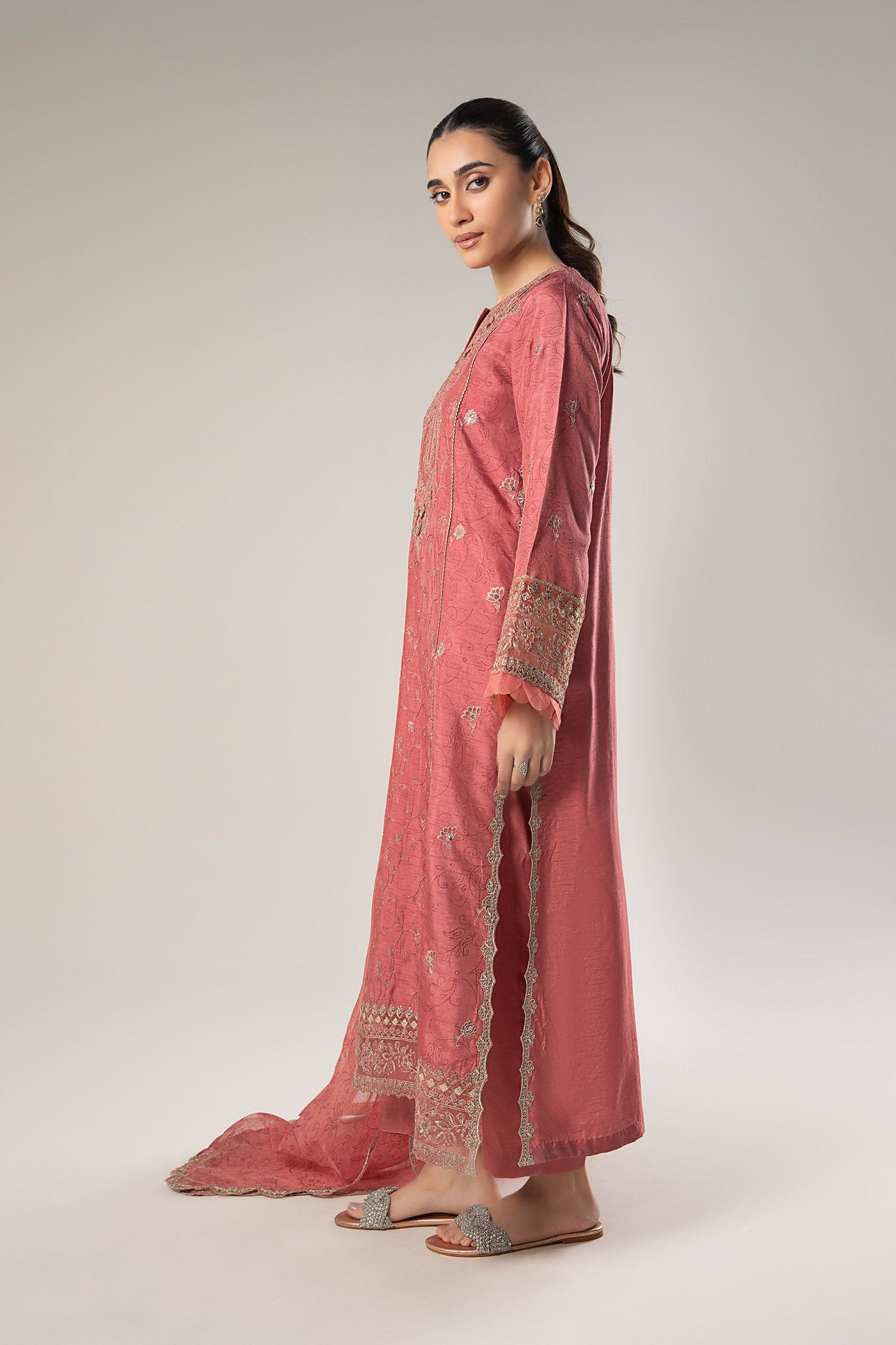 2 Pc Embroidered Raw Silk Suit | MB-WF24-31