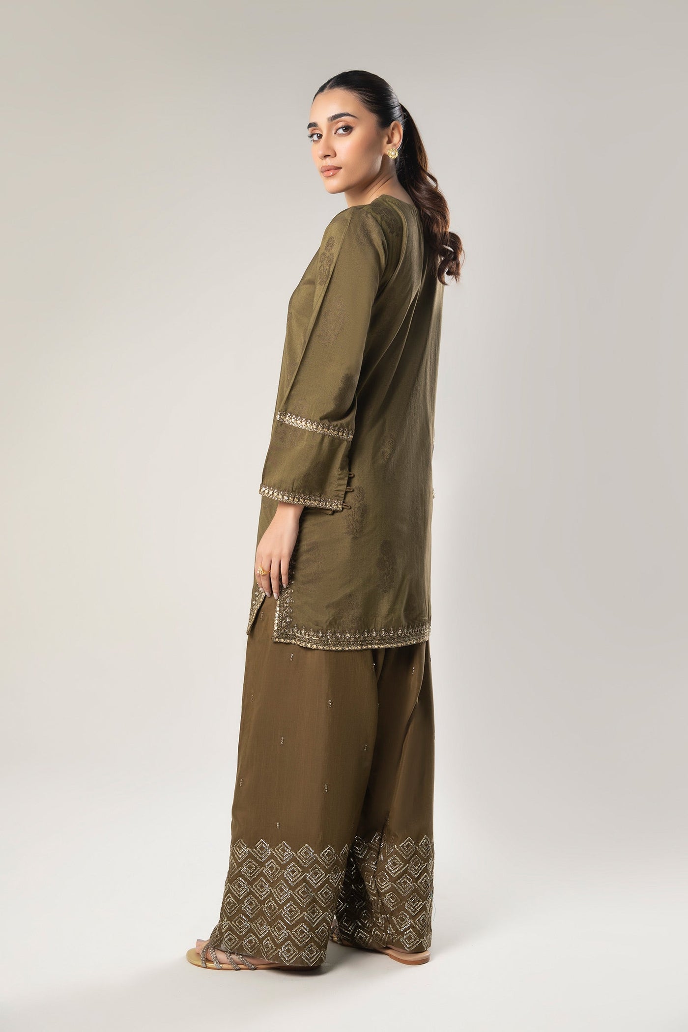 2 Pc Embroidered Jacquard Suit | MB-WF24-38