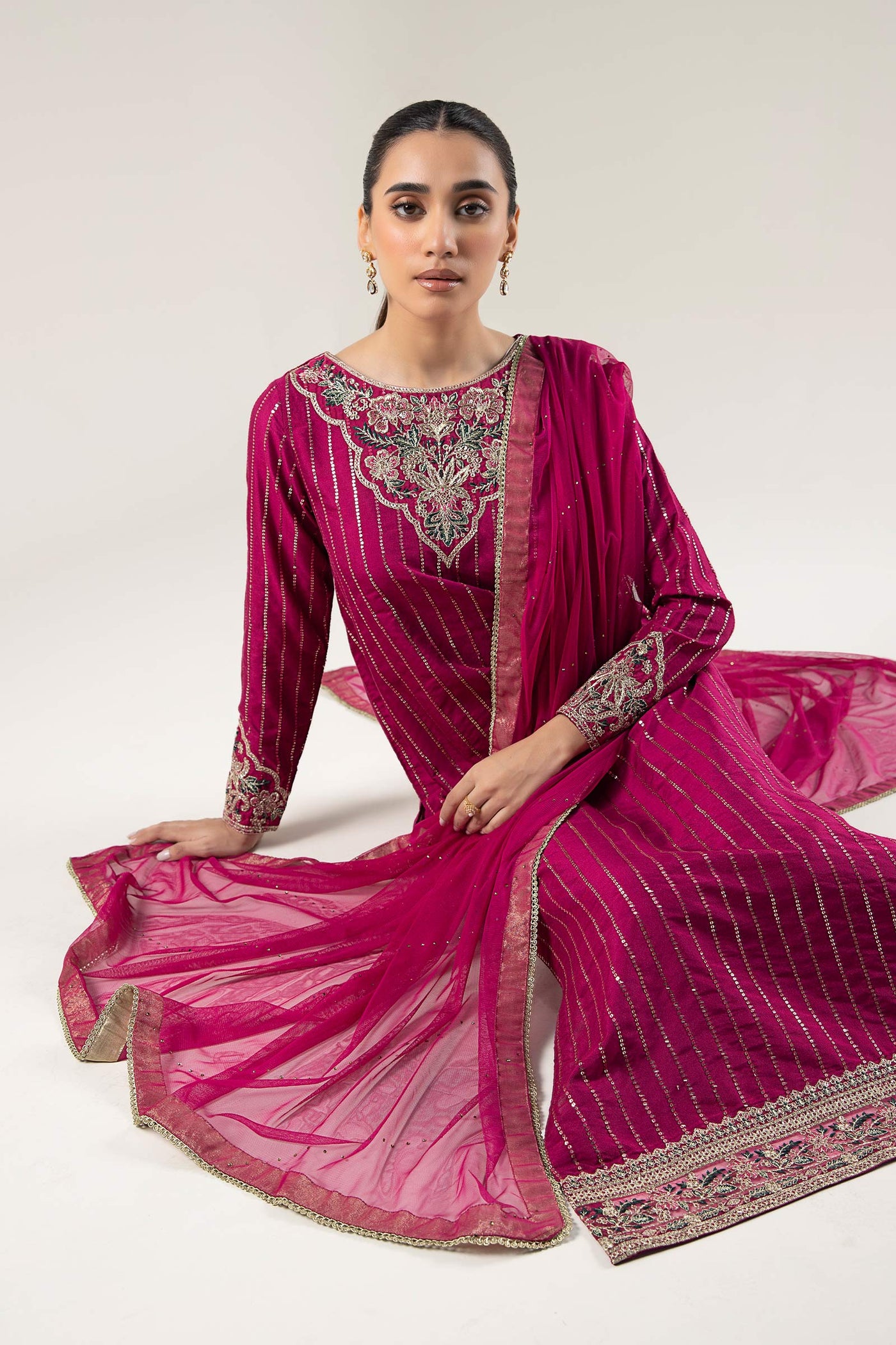 2 Pc Embroidered Khaddi Silk Suit | MB-WF24-44