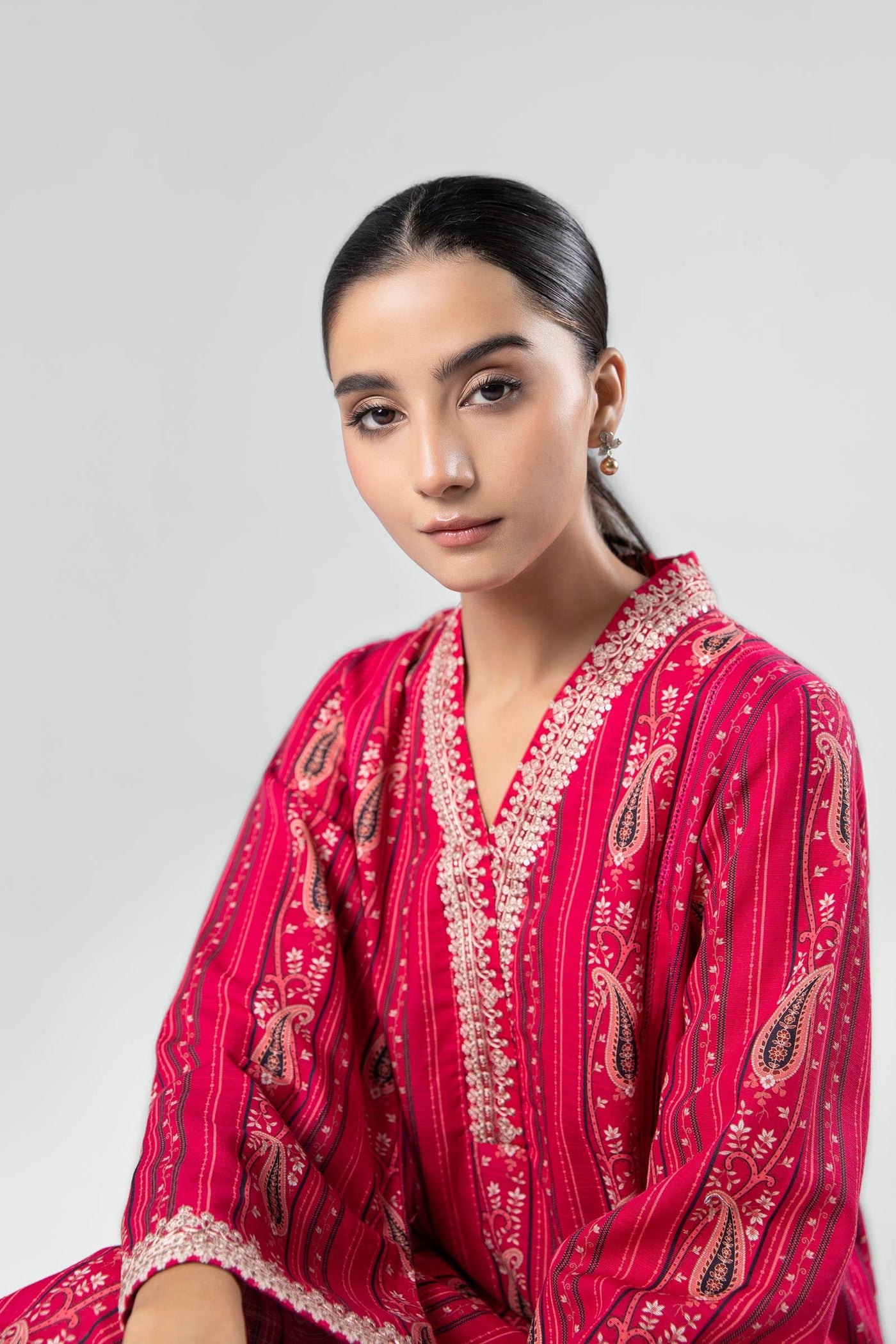 Printed Khaddar Shirt | MB-USP23-206A