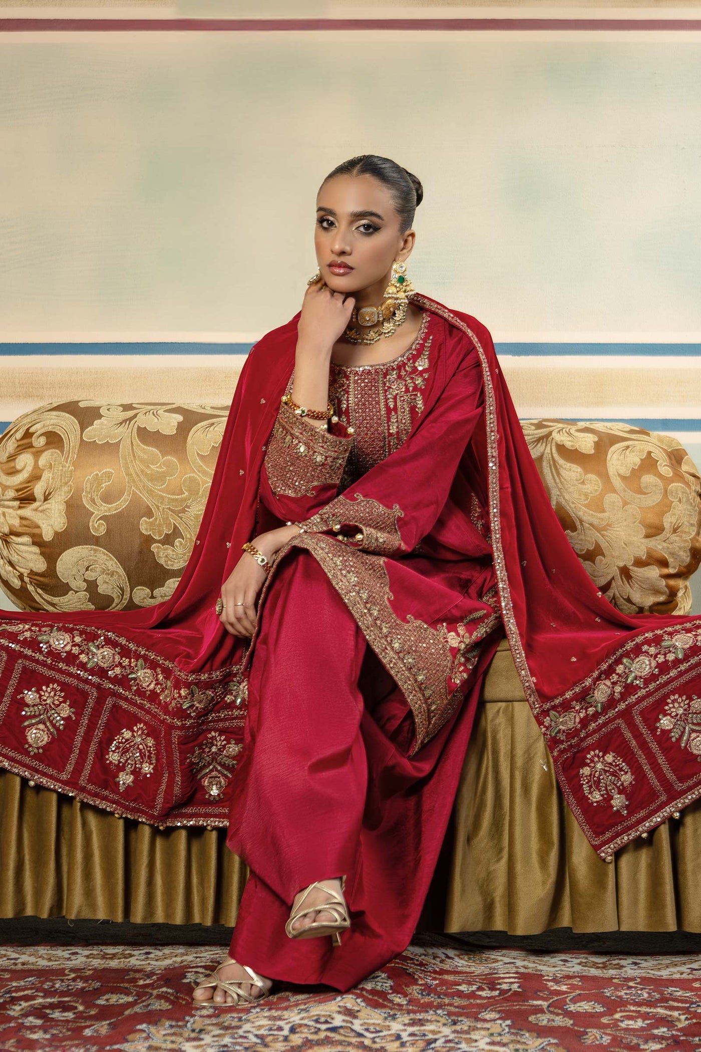 3 Pc Unstitched Dyed  Raw Silk Suit | MB-USW24-602