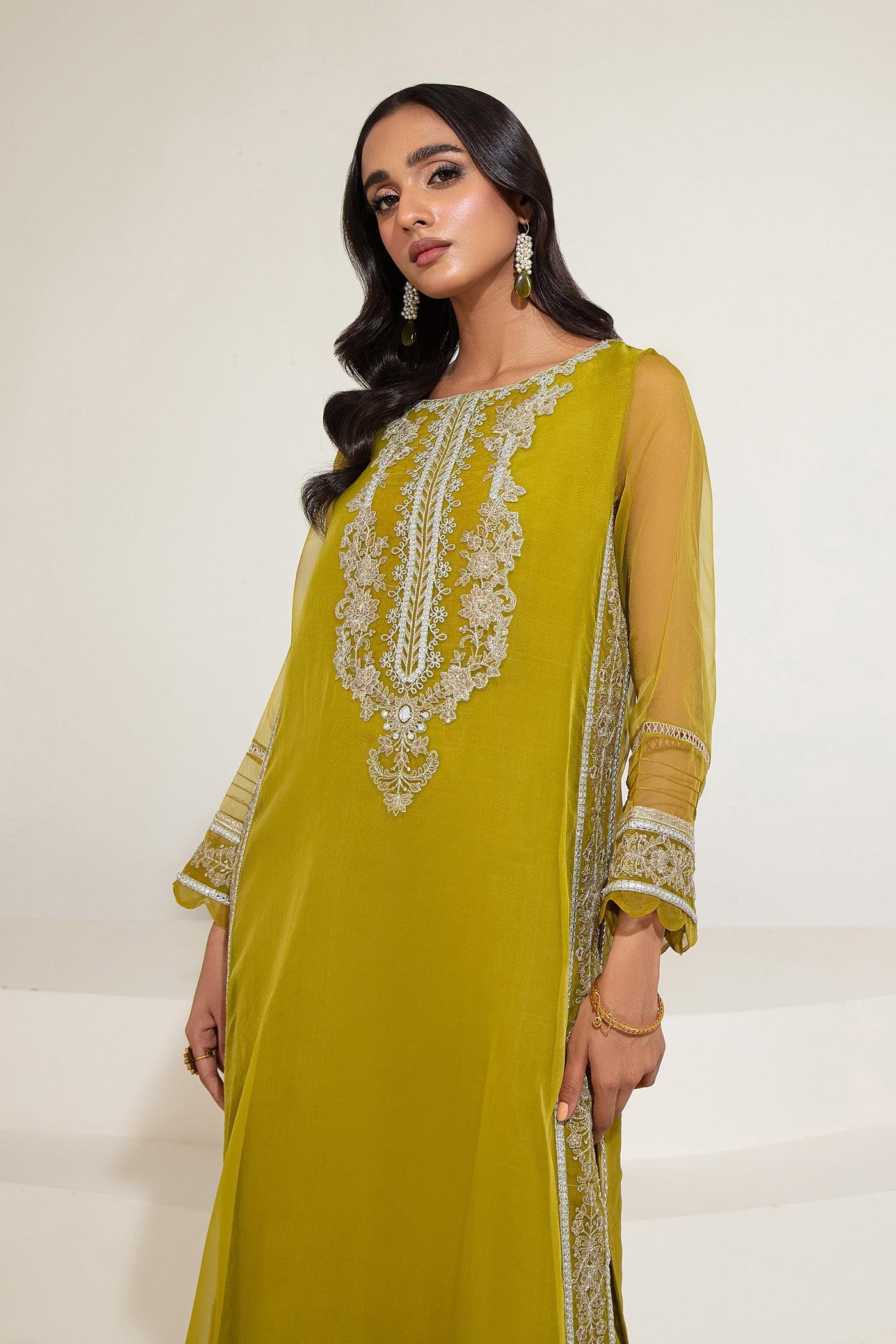 2 Pc Embroidered Raw Silk Suit | MB-F23-410