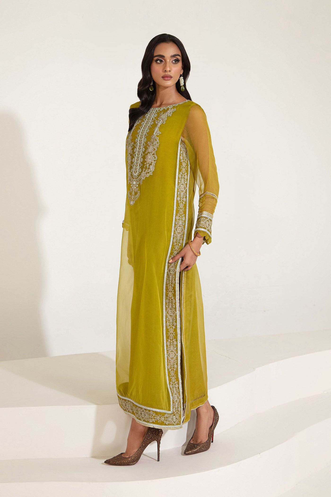 2 Pc Embroidered Raw Silk Suit | MB-F23-410