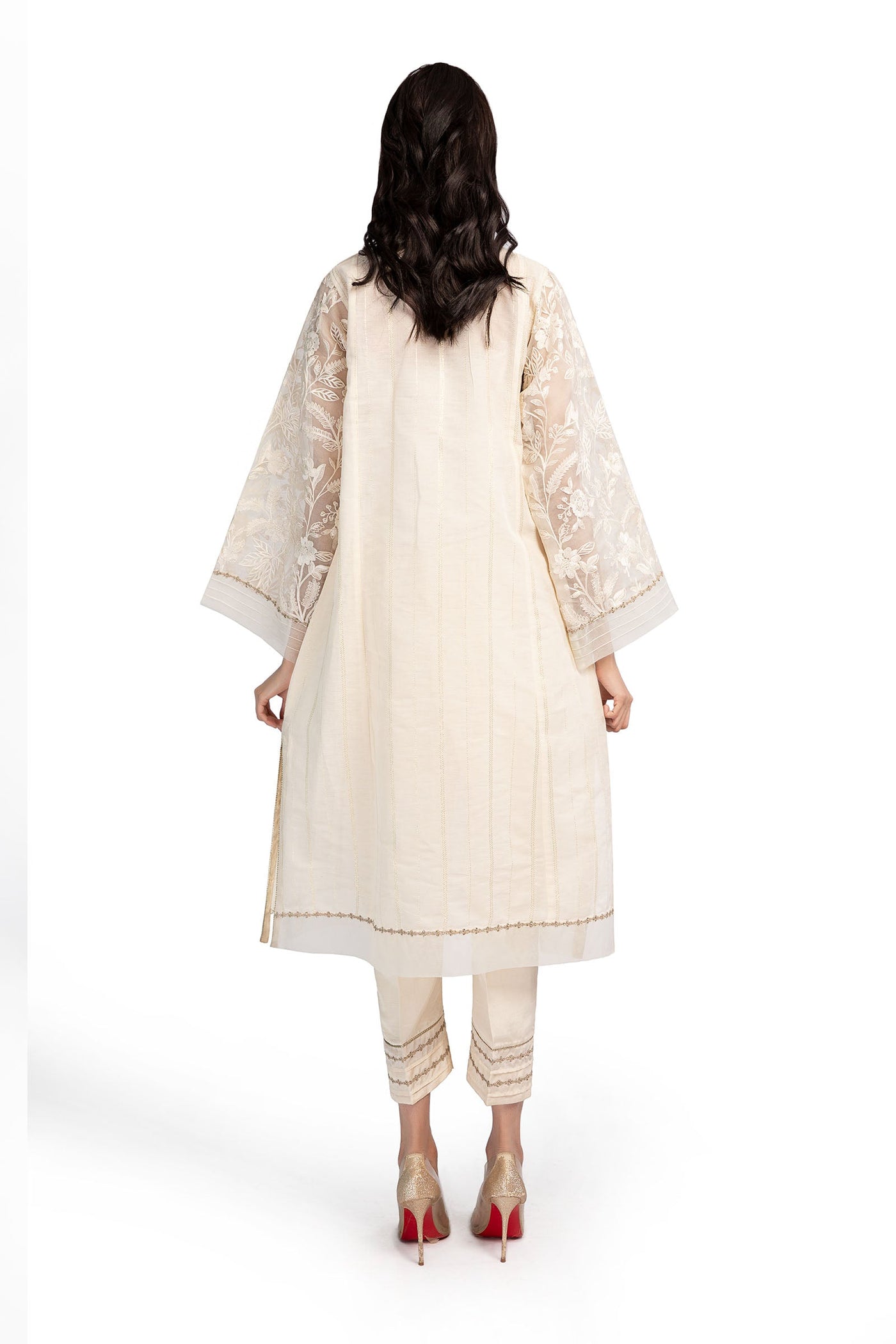 2 Pc Embroidered Raw Silk Suit | MB-F23-303