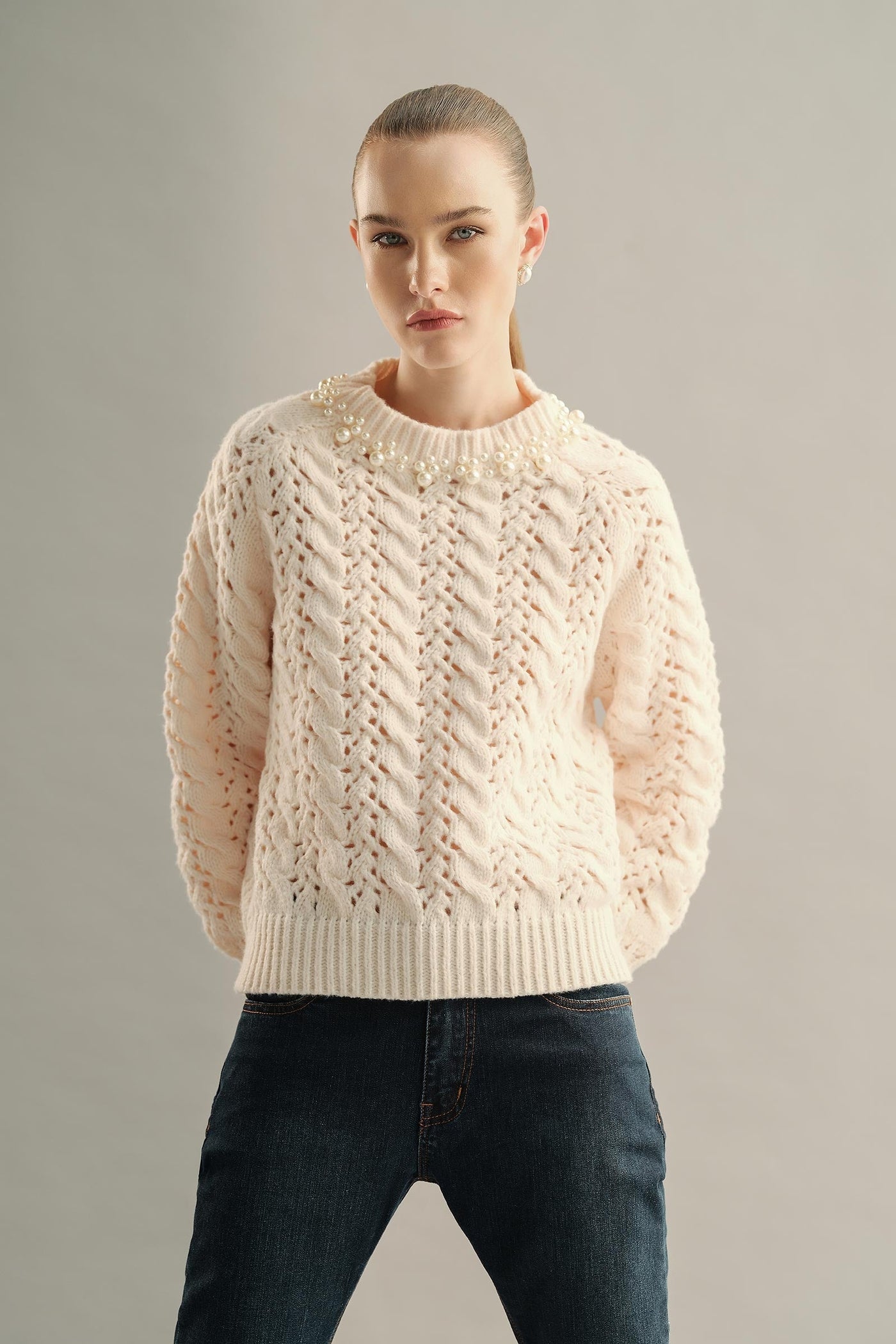 Pearl Woven Sweater (Free Size)