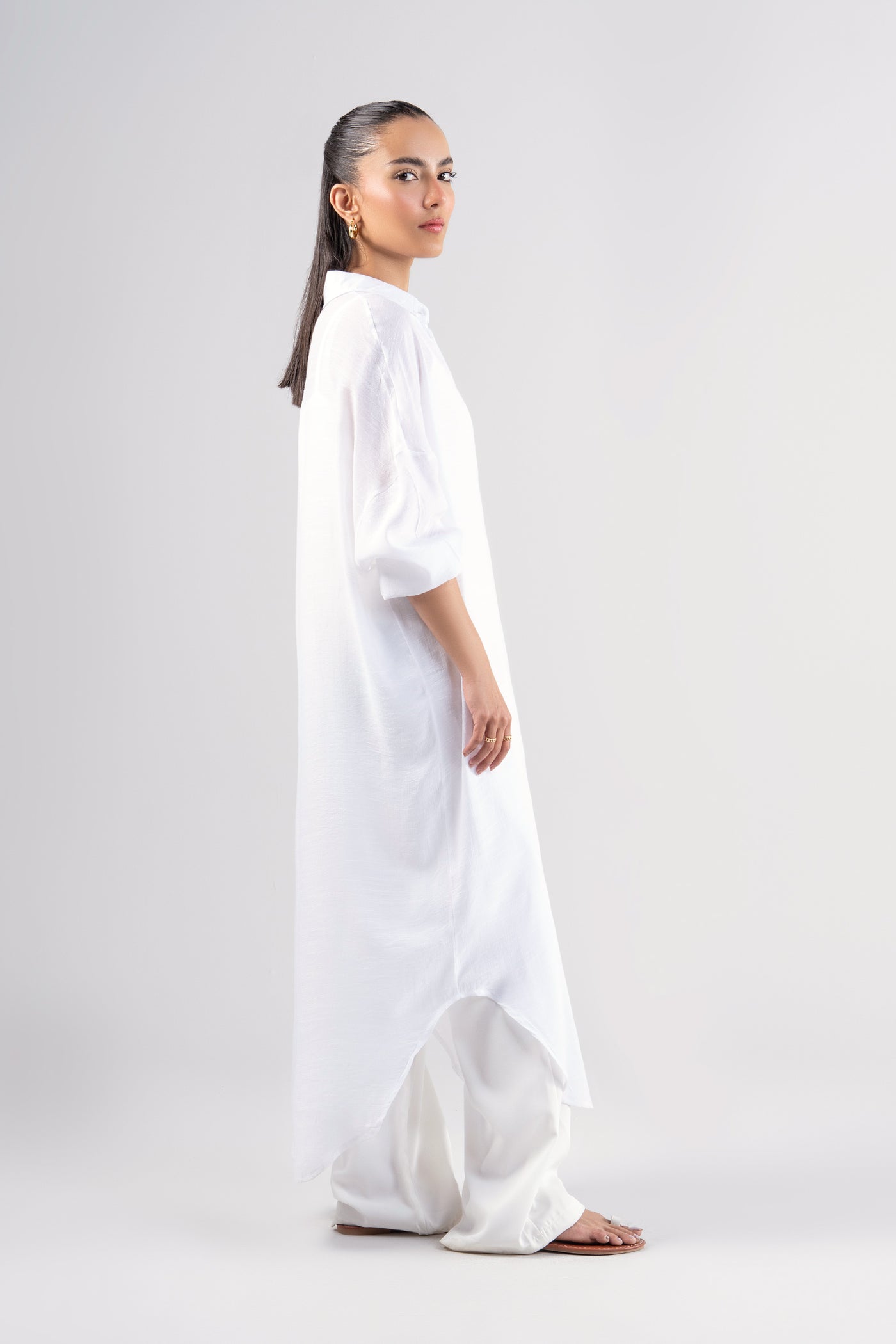 Long Button Down Shirt Dress | WEST-S25-12A