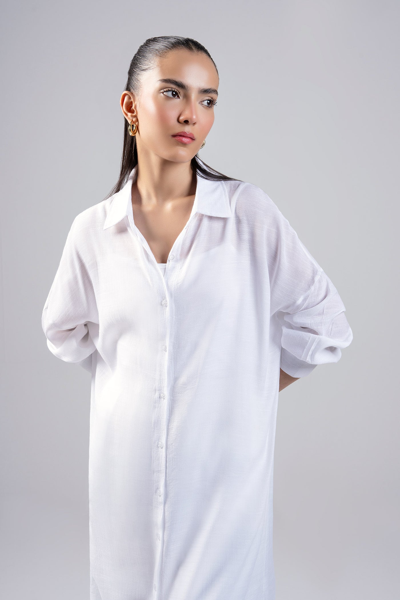 Long Button Down Shirt Dress | WEST-S25-12A