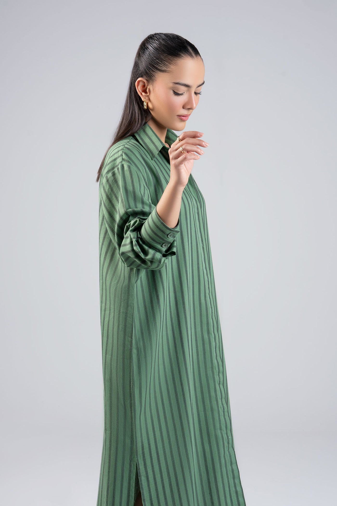 Striped Button-Down Dress | WEST-S25-9